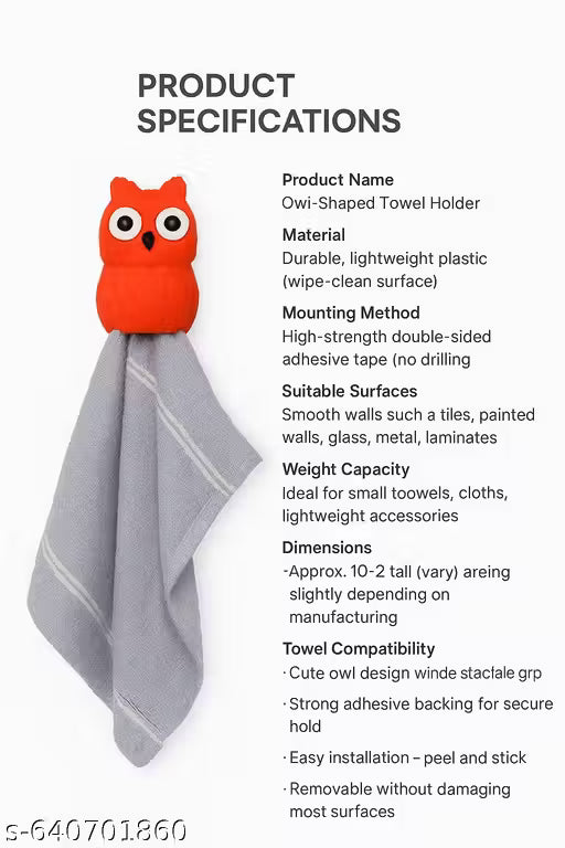 Owl-Shaped Wall Mounted Towel Holder
